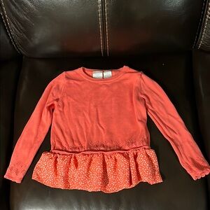 Coral Ruffle Girls Top